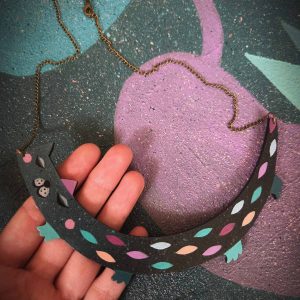 ogrlica mačka – black turquoise